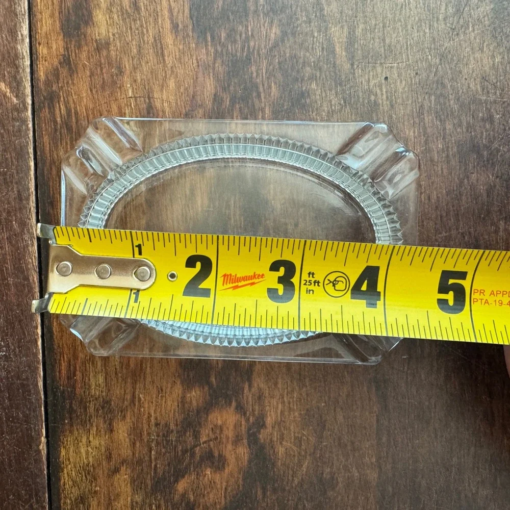 Vintage Clear Glass Ashtray Rectangle Cigarette Trinket Coin Holder‎